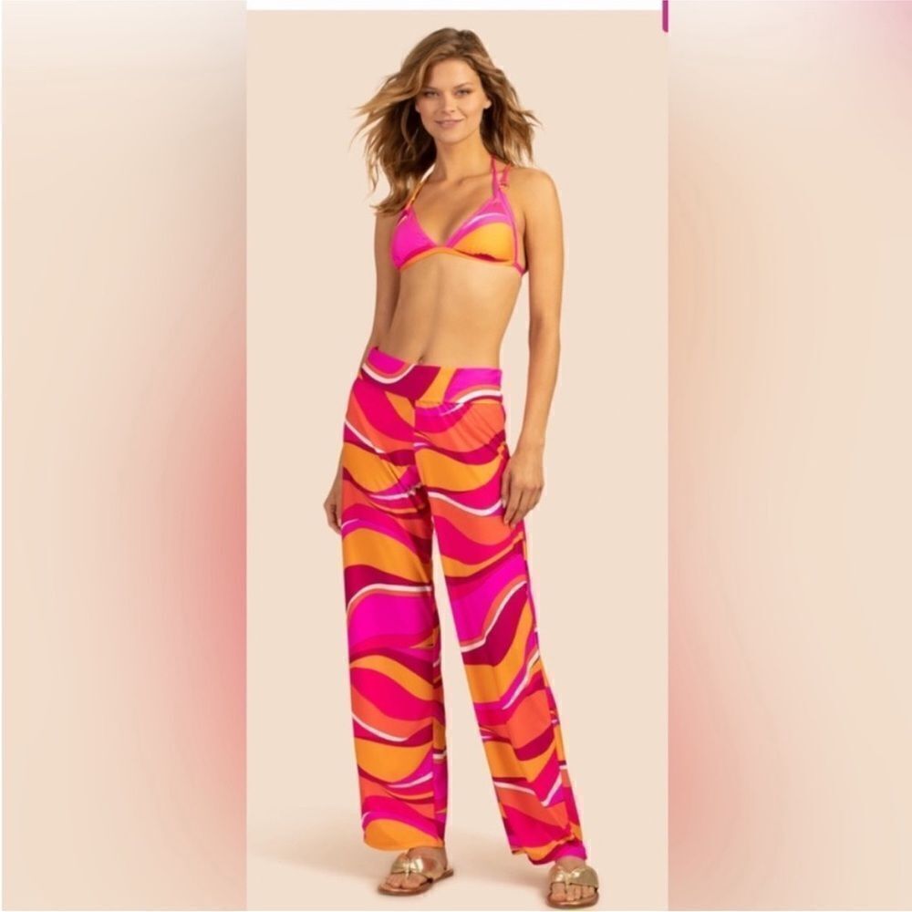 Trina Turk Vivid Vista Swim Cover-Up Pants, NWT
